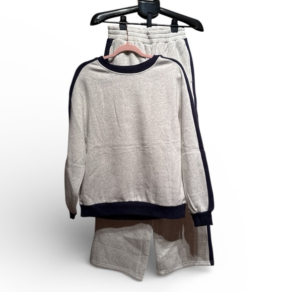 Women’s crewneck sweatshirt & elastic waist track pants | set - fleece lined NEW - Picture 2 of 7